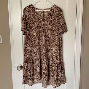 Leopard tiered swing dress